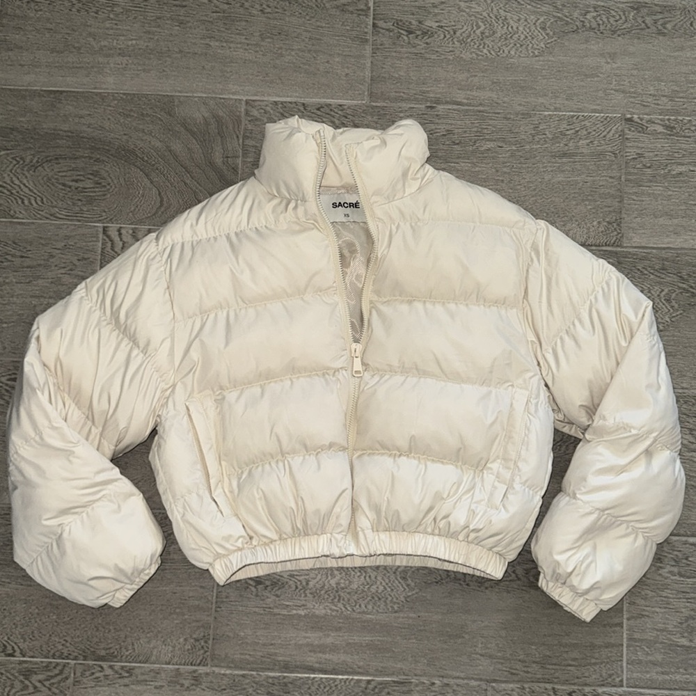 Cream Puffer Jacket - Picture 2 of 9